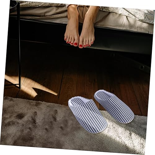 Miniatura 4 de HOMSFOU 2 pantuflas de casa para mujer, pantuflas de espuma viscoelástica para mujer, pantuflas de algodón mullidas para el hogar, zapatos de