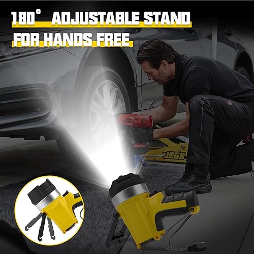 Miniatura 6 de lidefox Proyector recargable de mano de 18 W, linterna impermeable IP67, súper brillante, 3500 lúmenes, con soporte plegable y lente roja desmontable