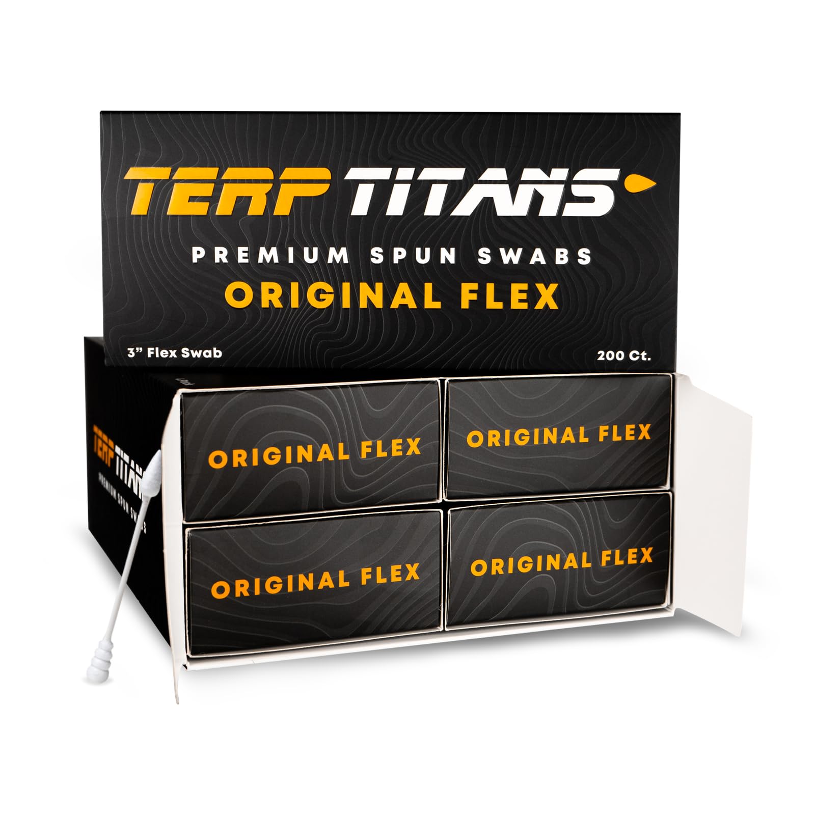 Original Flex – flexible Wattestäbchen, 800 Stück, Spiralspitze für maximale Absorption und feine Spitzen für enge Räume, keine Kunststoffverpackung, 4 Stück