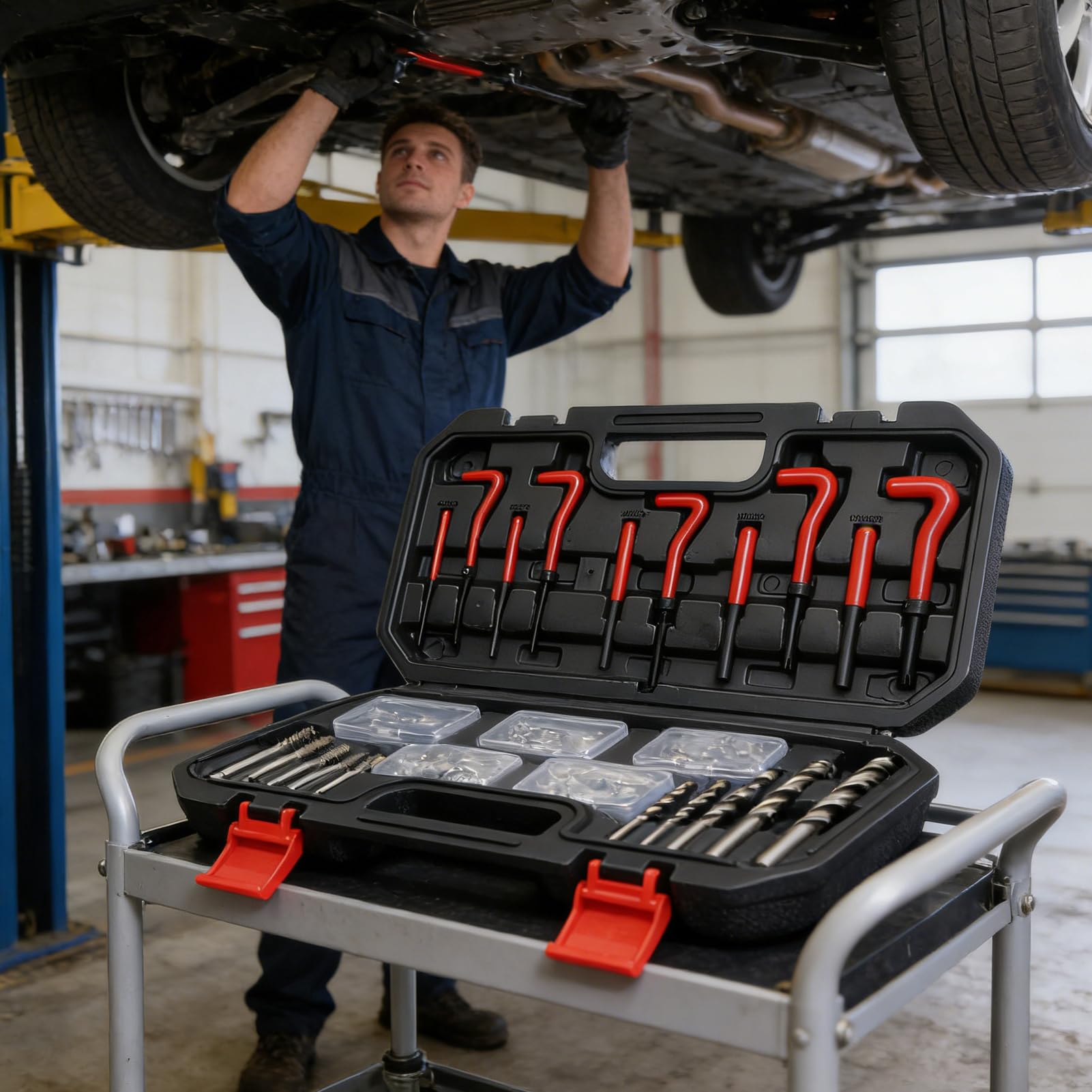 Helicoil Kit Riparazione Filettature Riparazione Rapida per Uso Intensivo | Kit Riparazione Filettature Per Motori Di Automobili Per La Sostituzione E Manutenzione Di Testate Di