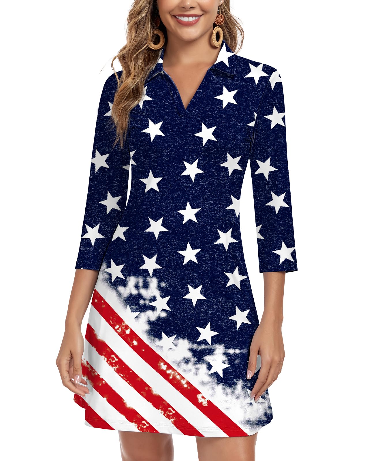 WOWENY 3/4 Sleeve Dress