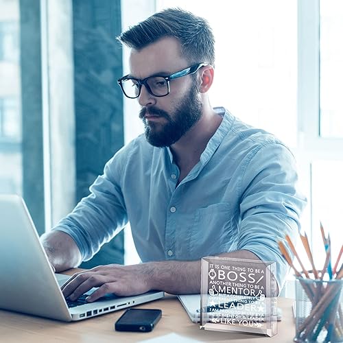 Miniatura 8 de Blulu Regalos para el día de los jefes, regalo de acrílico para el jefe, regalos para mujeres y hombres, oficina, cumpleaños, decoración de