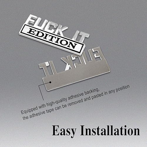 Miniatura 3 de Fuck IT Edition Emblema, emblema para exteriores de automóvil, calcomanía 3D, emblema de edición Fuck-IT, calcomanía de insignia de guardabarros 3D,