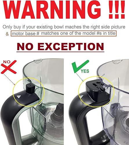 Miniatura 4 de Ninja - Tazón de repuesto para procesador de alimentos de 64 onzas (8 tazas) solo para licuadora BL680 BL680A BL681A BL682 BN801 BN805 BL910 Auto-iQ