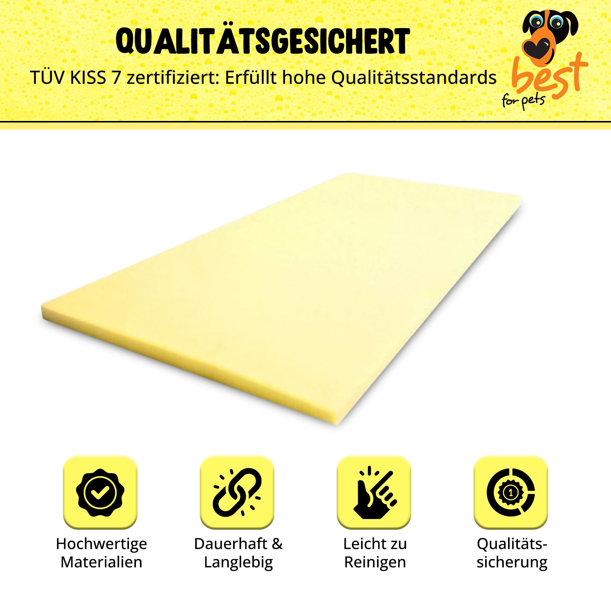Best for Pets, cuccia ortopedica per cani, lavabile, viscoelastica, cuscino ortopedico per cani, materasso in memory foam, ortopedico, pieghevole (75 x 115 x 4)