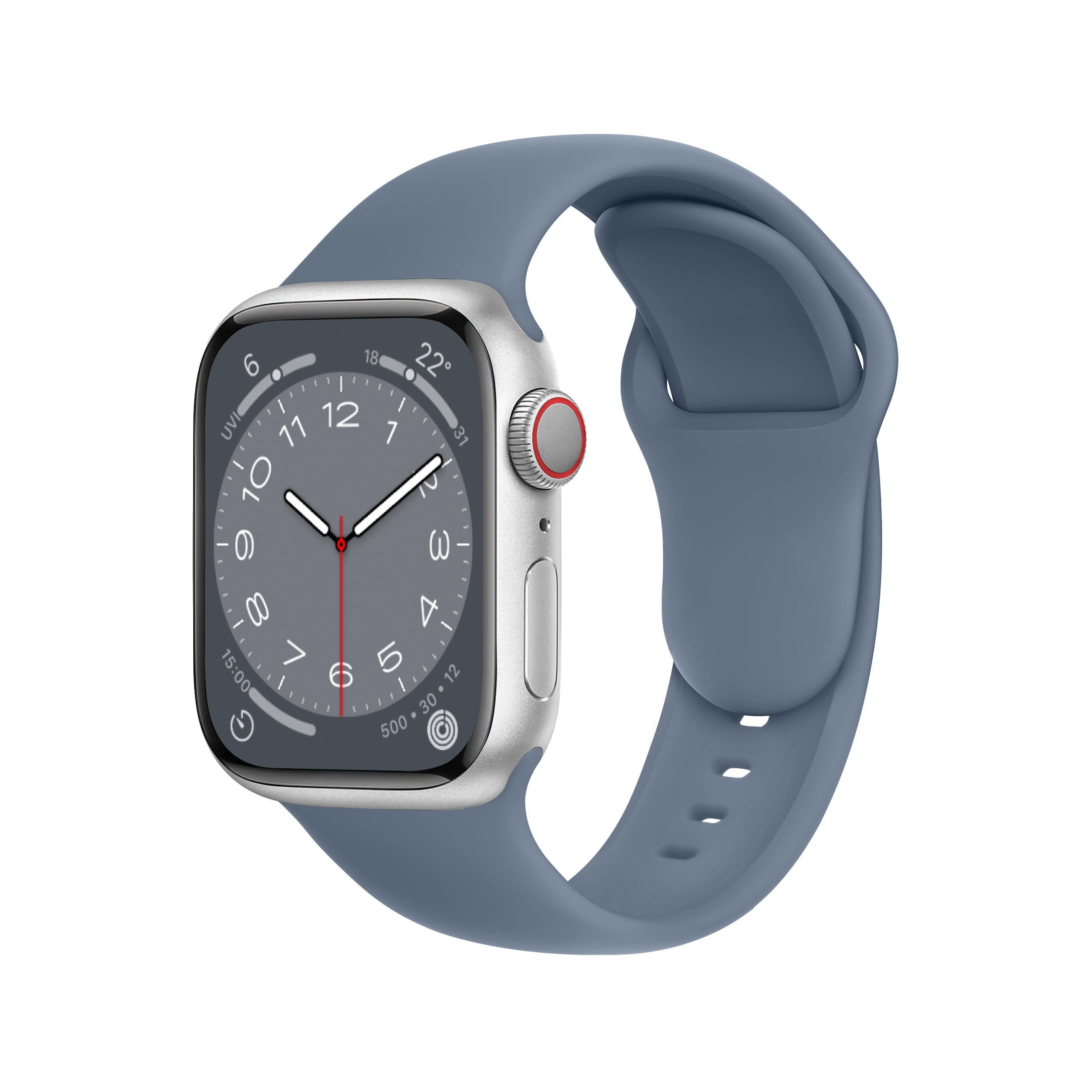 ELETTRONEO SBC1 Cinturino per Apple Watch Ultra 2 49mm, Serie 10 46mm, 9 8 7 45mm 41mm, SE 6 5 4 44mm 40mm, 3 2 1 42mm 38mm Donna Uomo Band Bracciale Sport Silicone, Tempesta Blu