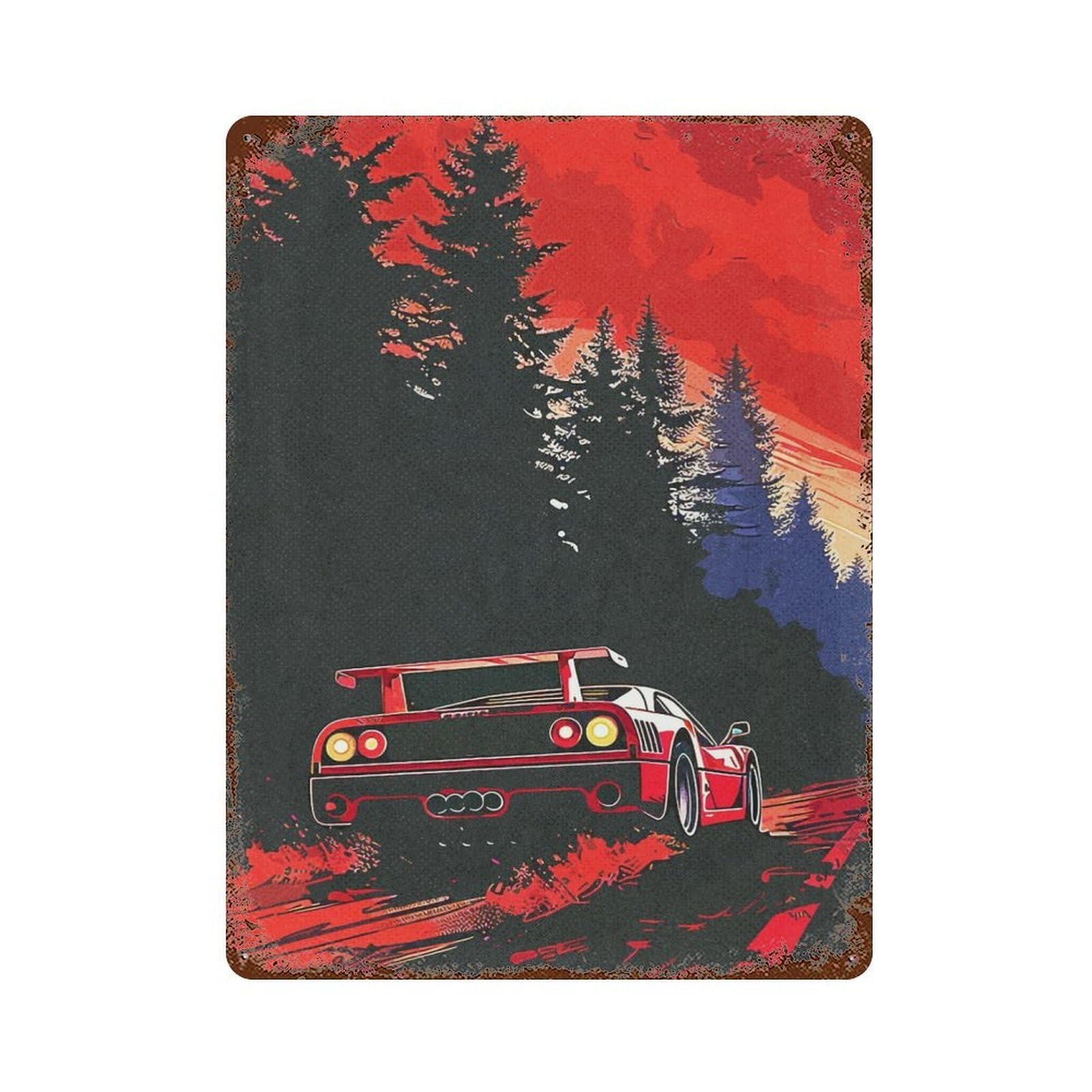 Into The Wild Rust Effect Tin Sign 15.7"x11.8", Industrial Home Decor for Garage, Bar And Workshop Decor
