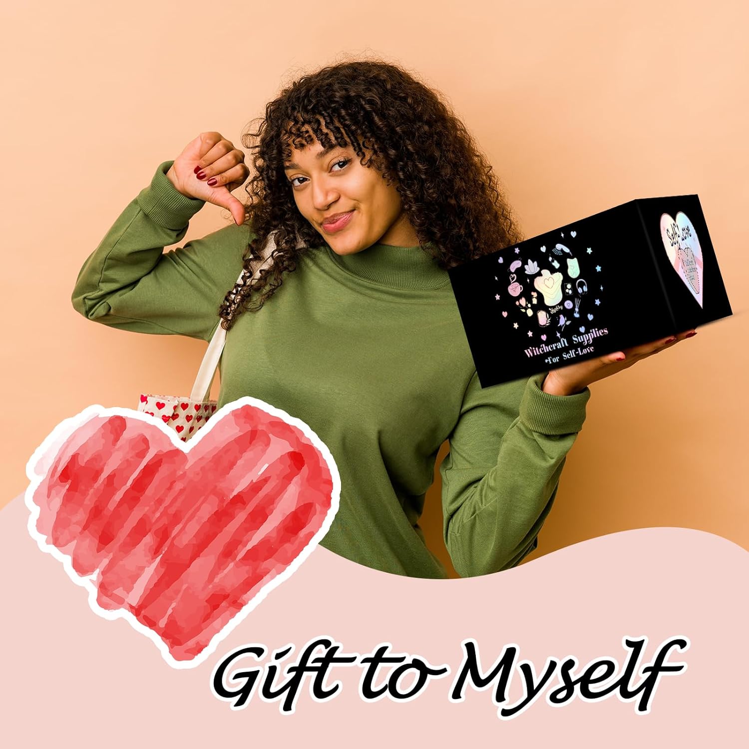 SHYSHINY Self Love Witchcraft Supplies, Self-Love Wiccan Supplies and Tools with Self-Care Journal Workbook, Witchy Gifts for Women, Witch Kit for Beginners