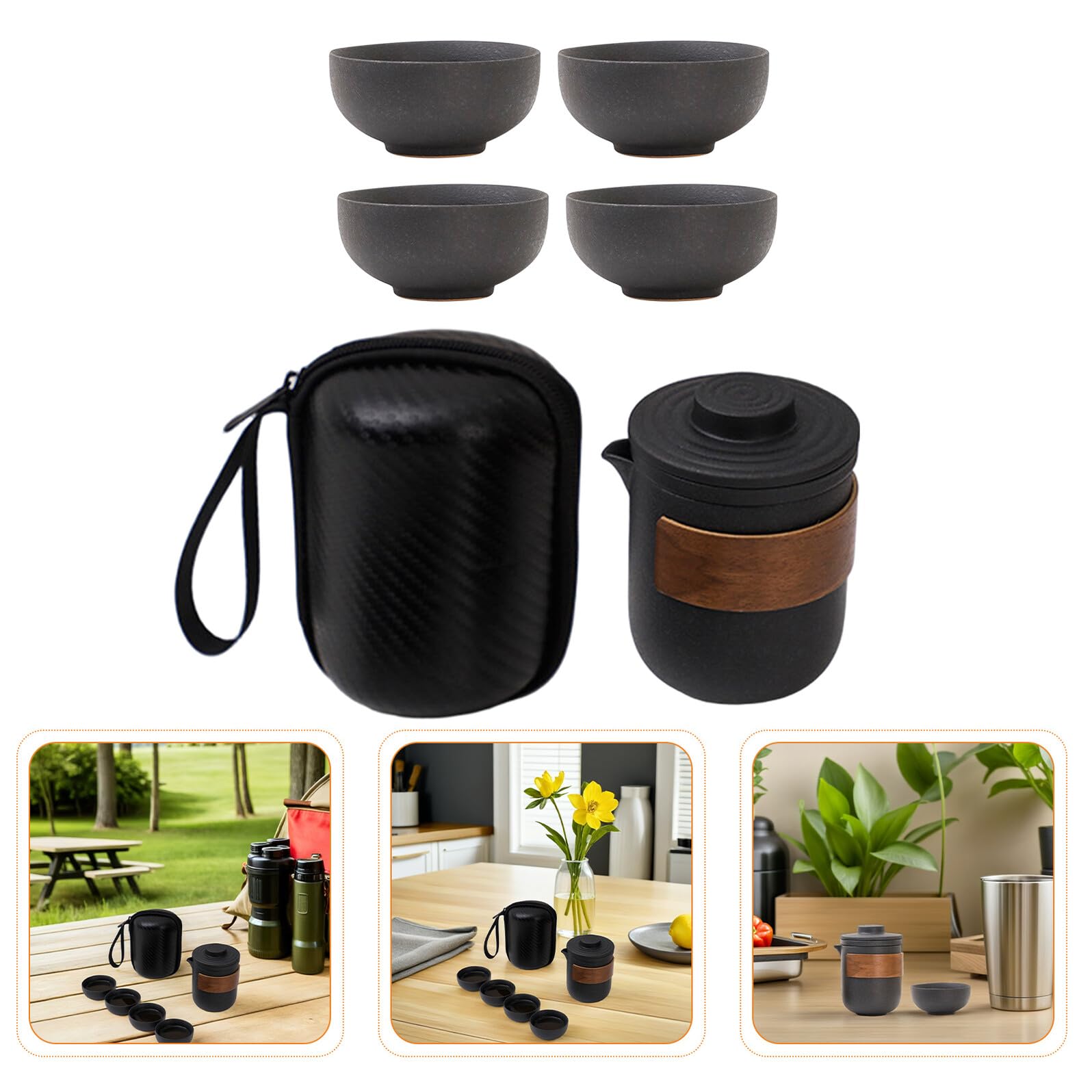 Porzellan Teekanne mit Tassen für Gongfu Tee Zubereitung Tragbar für Reisen Büro und Zuhause Asiatisches Keramik Tee Service für Teeliebhaber