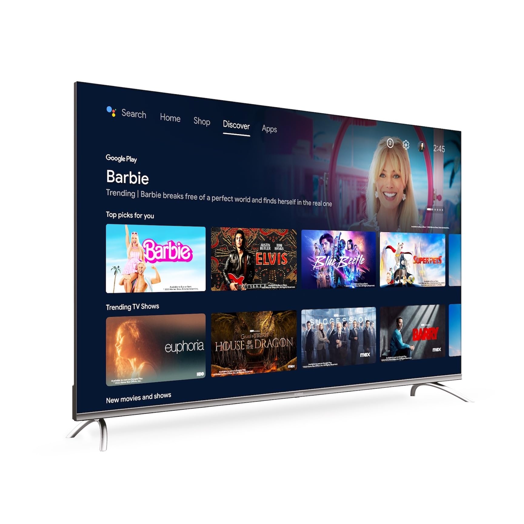 schermo 4k uhd 50 inch smart tv con google assistant