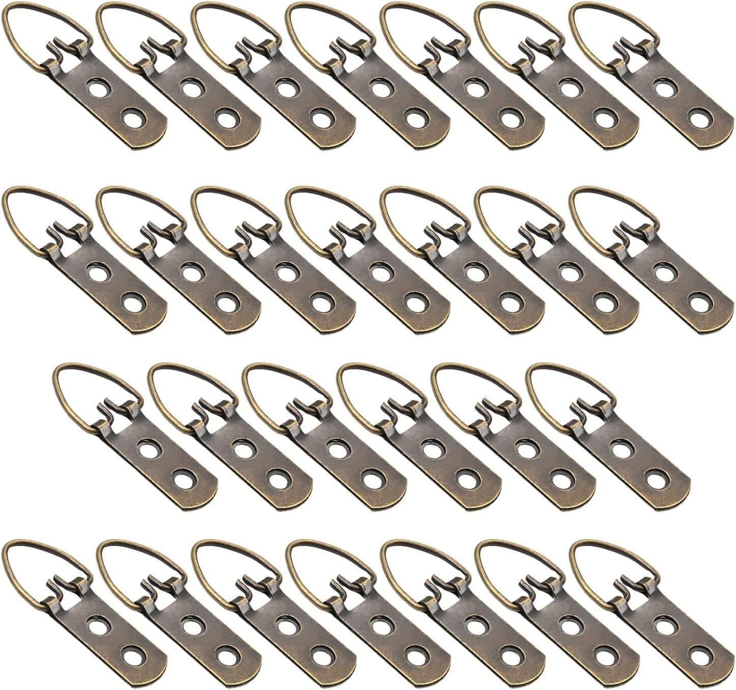 Nails for Hanging Pictures,Picture Hooks 50PCS Ring Picture Frame Buckle 2.13" x 0.63" Bronze Tone Assortment Kit for Home Decoration Picture Frames Photo Hanging Solutions(20Pcs)