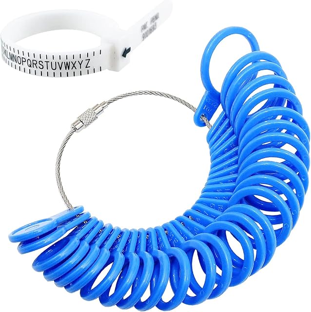 Ring Sizer Gauge Set UK A-Z US Finger Size Measurer Sizing Belt Measurement Scales Kit Tools for Measuring Rings Diameters Wedding Women Men Kids Plastic
