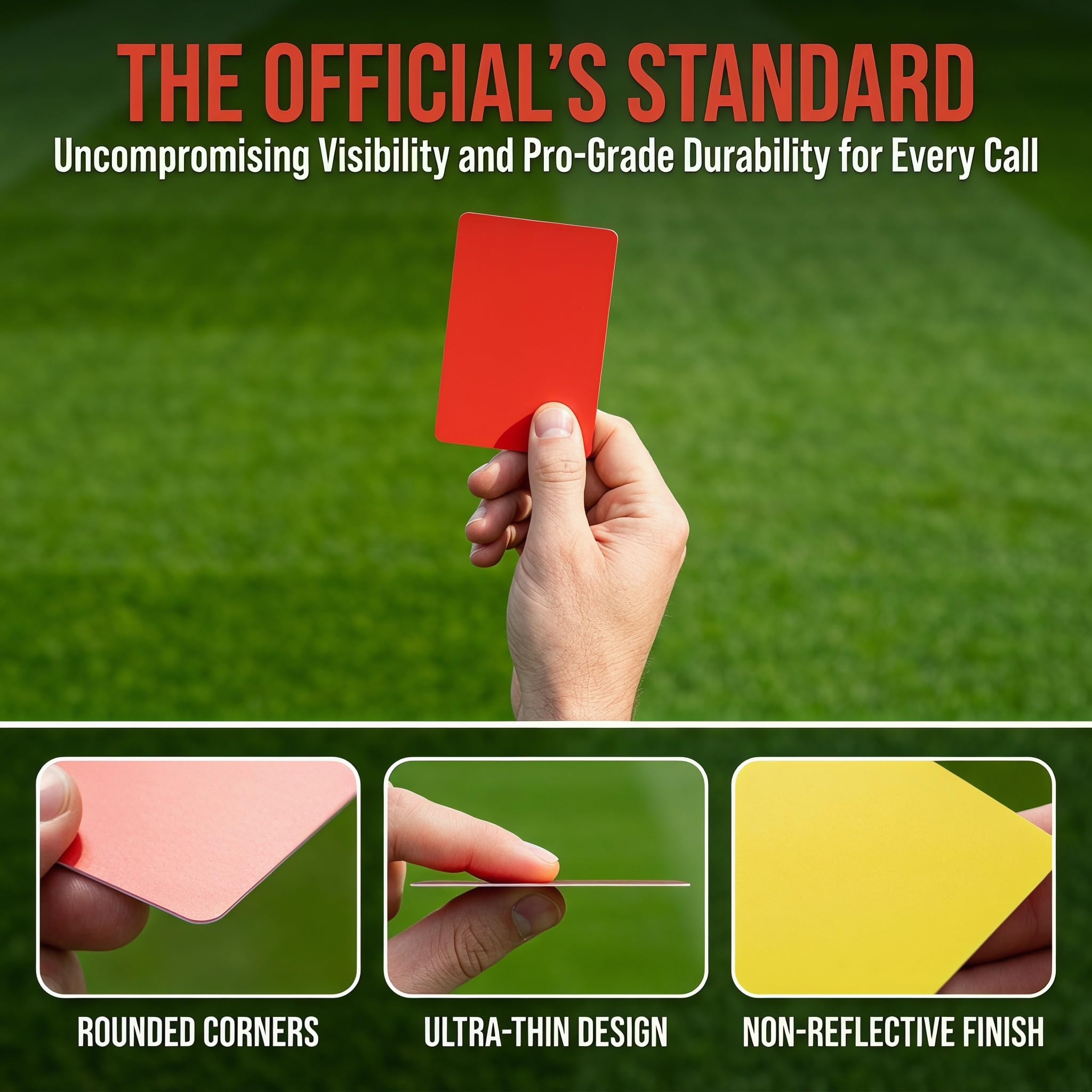 Tarjetas Arbitro Futbol PVC Amarillas Rojas 8x10.5 cm Impermeables Juego