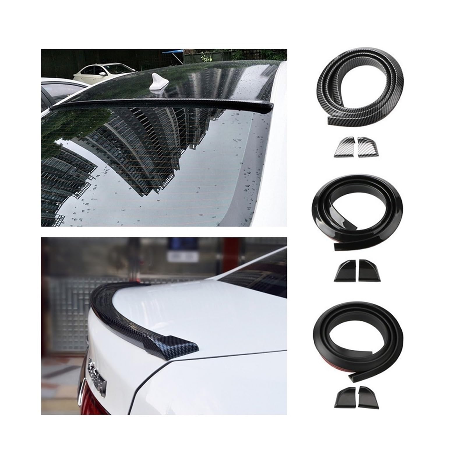 Muzhen Store Spoiler Universale 1.5M Spoiler Auto-Styling 5D in Fibra di Carbonio Spoiler Refit Fai da Te Compatibile con Audi Compatibile con BMW Compatibile con Toyota Compatibile con KIA Hyundai Co