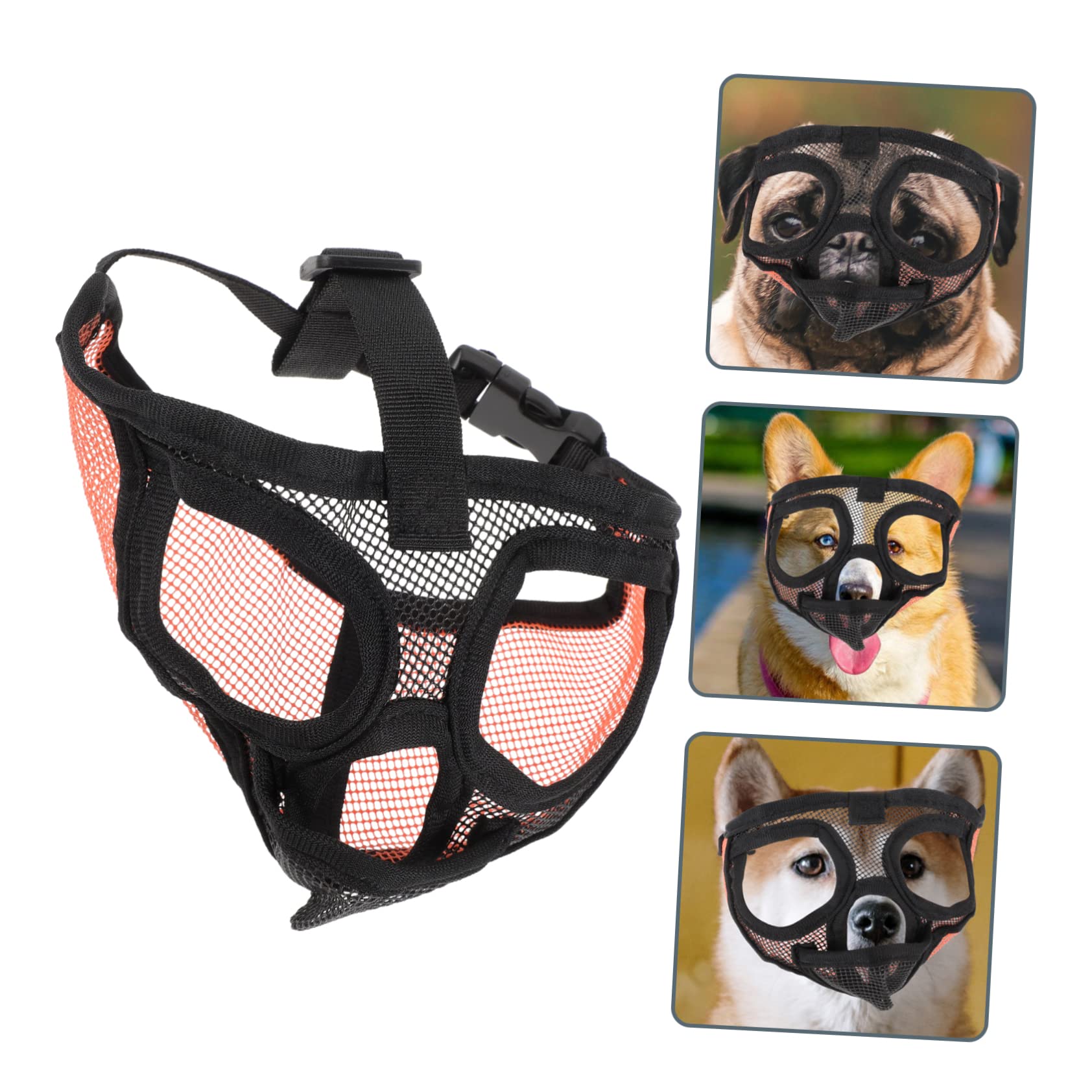 Toddmomy 4pièces Muselière pour Chien à Museau Court Muselière Respirante Maille pour Empêcher Aboiements Et Morsures Accessoire Confortable pour Chiens