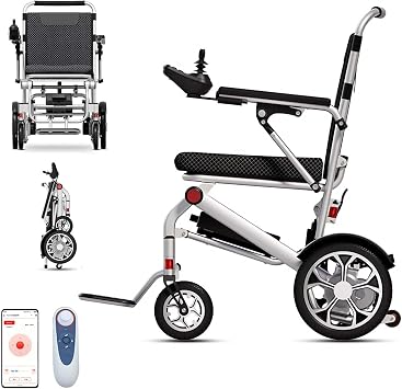 Lightweight Foldable Electric Wheelchair for Adults & Seniors Only 32lbs, Intelligent Folding All Terrain Motorized Wheelchairs, 400W Powerful Motor, Long Range-Remote Control Mobility Aid,30A