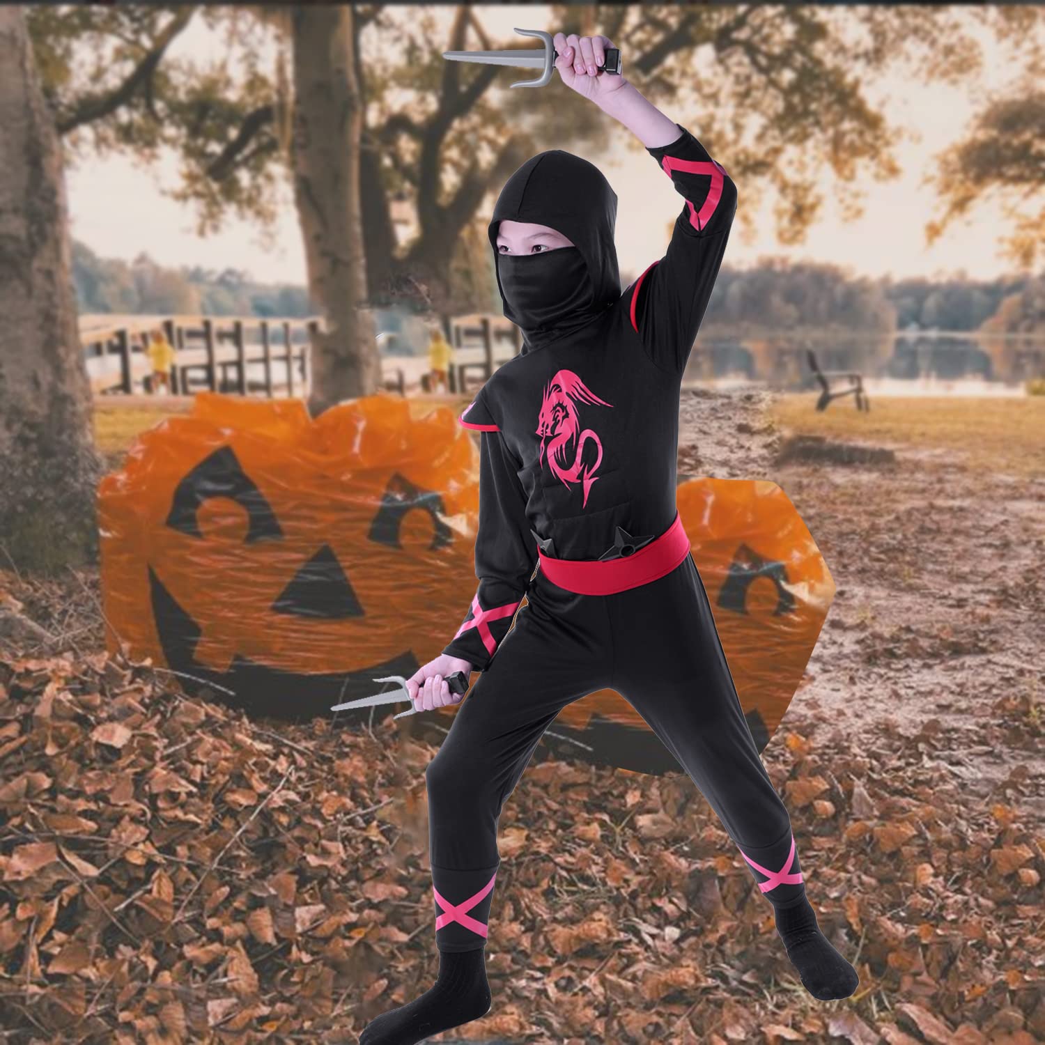 Sincere Party Costume Ninja per bambini, Ninja Dress Up Abbigliamento da gioco di ruolo con accessori