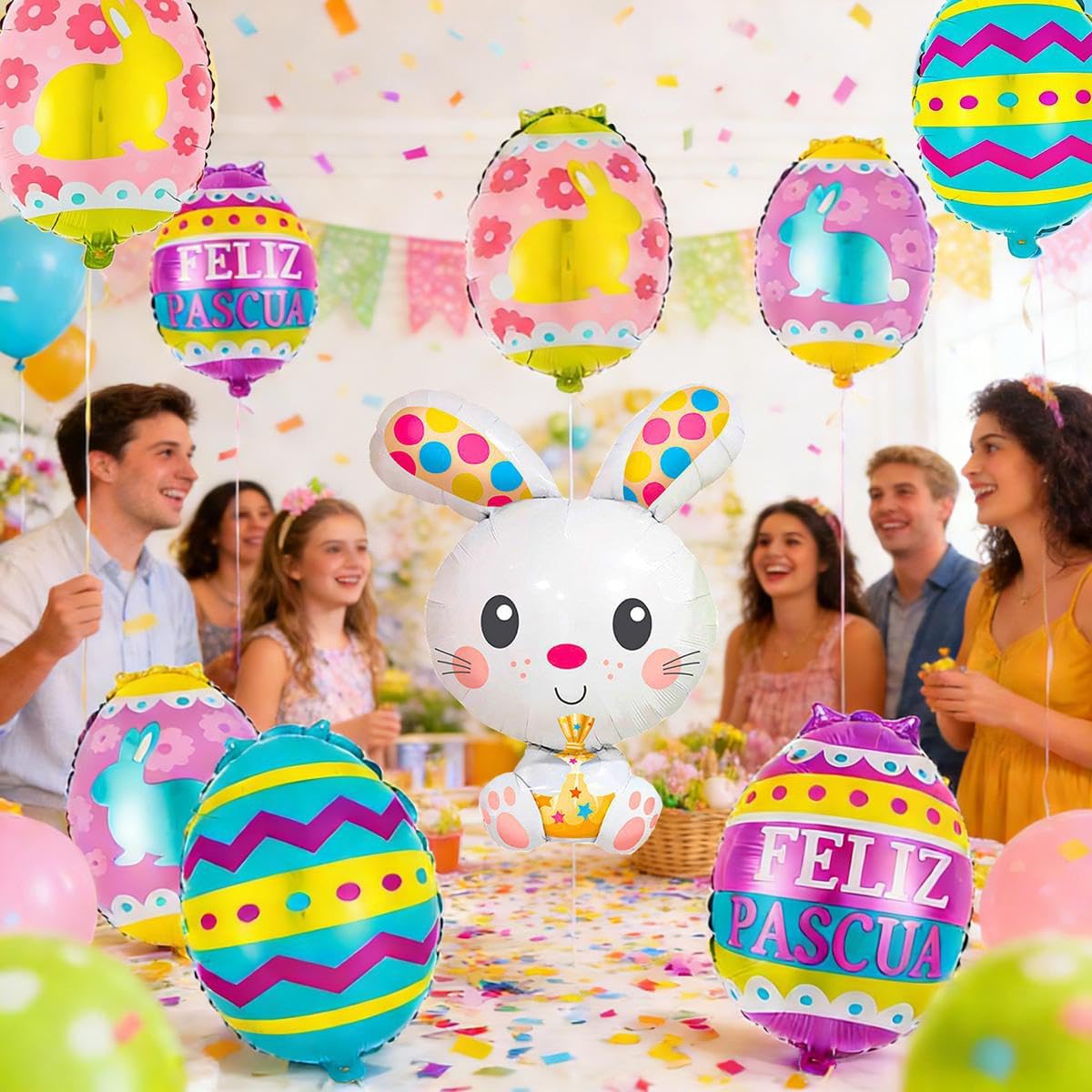 Easter Egg Balloons Easter Balloons Easter Bunny Balloons for Party Decorations Supplies and Holiday Celebration - Image 4