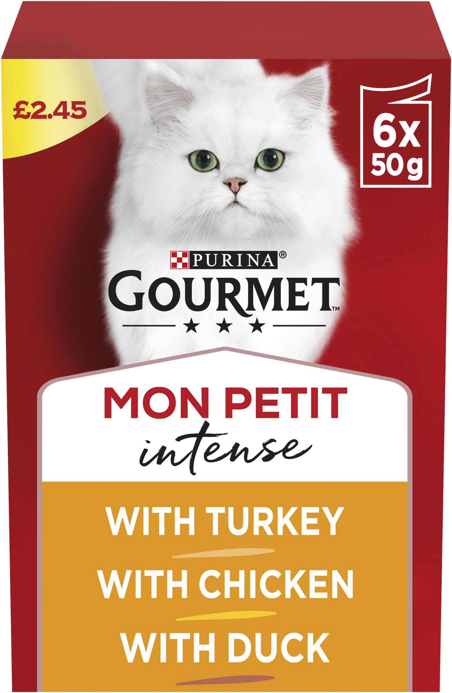 Gourmet MON PETIT Intense Cat Food (6 x 50g) (PMP Pack of 8)