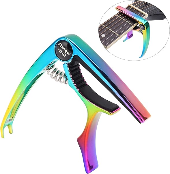 Amazon.co.jp_ ギターカポ、ゴージャスな色エレキギターカポ亜鉛合金用エレキギター用アコースティックギター用ベース用 _ 楽器・音響機器