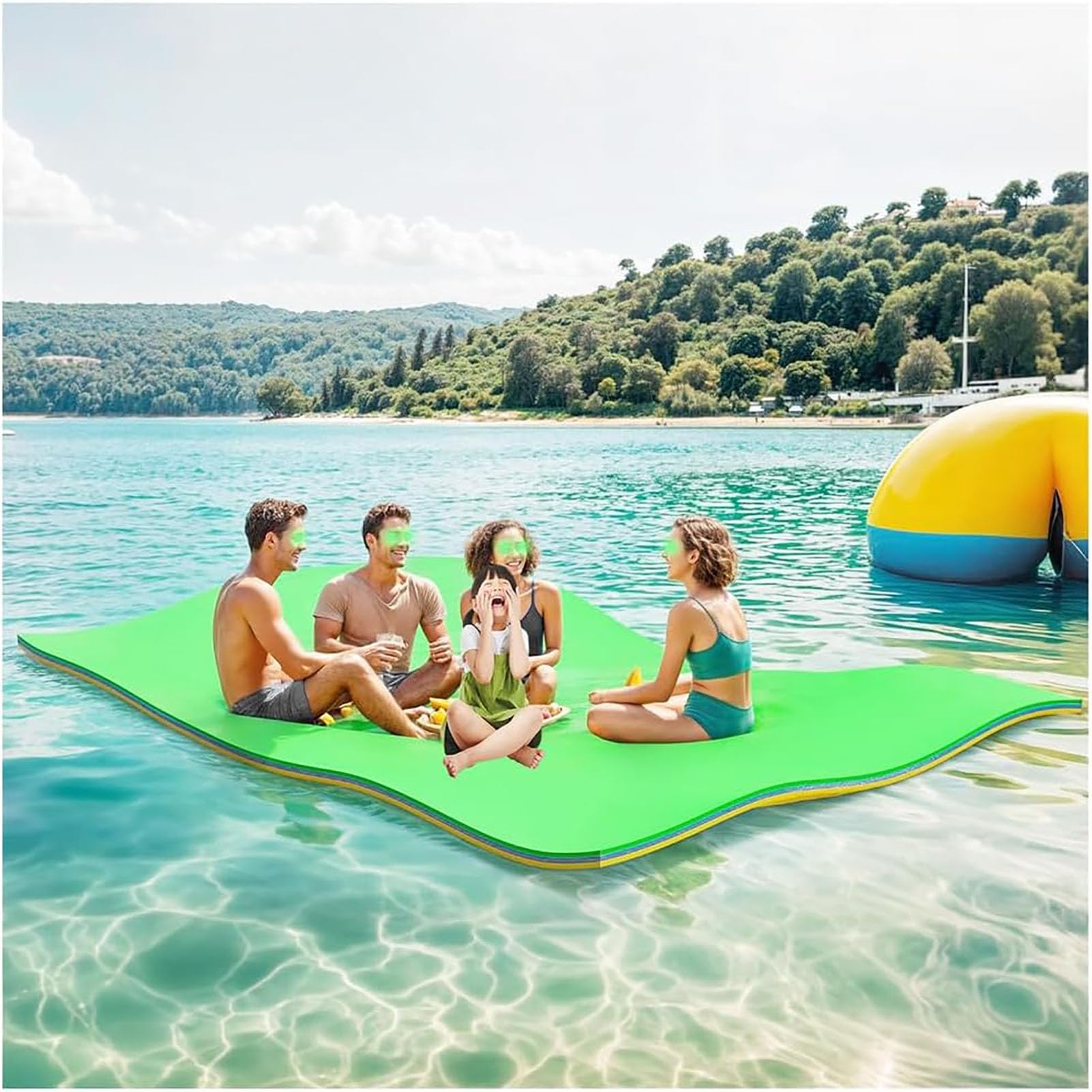 Pływająca Mata Wodna, Aqua Lily Pad, Pływająca Podkładka, Odporna Na Rozdarcia, Przenośna Mata Pływająca Na Zewnątrz Do Rekreacji, Na Jezioro, Basen, Rzekę, Ocean, łódź,1.8m×0.9m×3.3cm