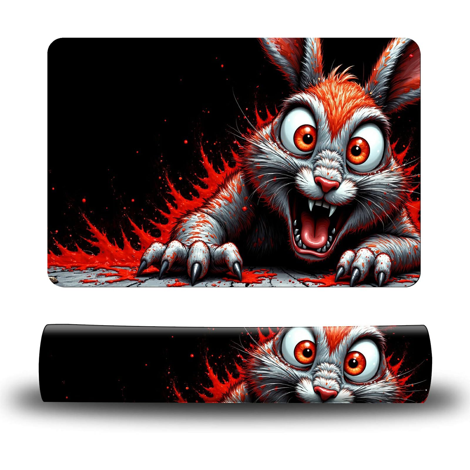 Dikoer Dog Food Mat, 19.6" x 23.6" Absorbent Pet Feeding Mat for Food and Water, Waterproof Diatom Mud Pet Placemat with Non-Slip Rubber Backing, Easy Clean Cat Bowl Mat for Floors - Rat Flame