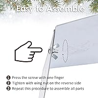 Vista 3 de Blissun Anillo de metal para árbol de Navidad, collar de árbol de Navidad con copo de nieve impreso, soporte base de falda de sauce para decoración
