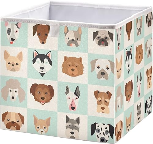 Cesta de almacenamiento para perros y cachorros, cubos de almacenamiento cuadrados plegables, estantes de tela, organizador para oficina,