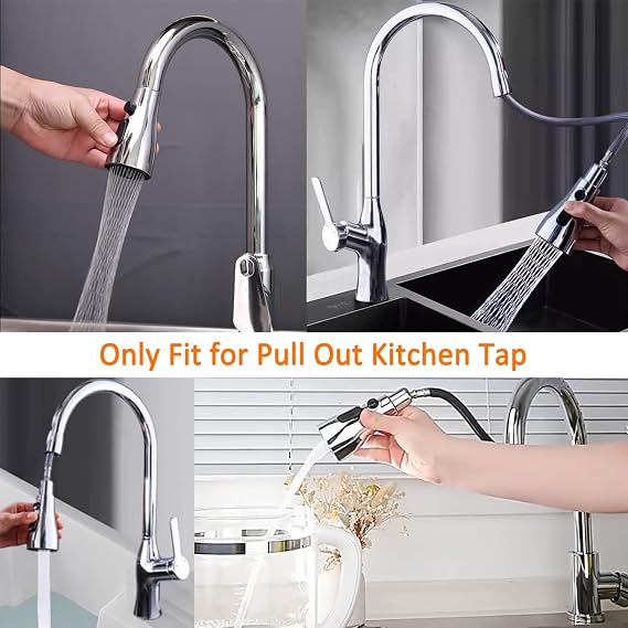 3 Function Kitchen Tap Spray Head Replacement Part,Kitchen Spray Head for Pull Down Faucet, Kitchen Taps Pull Out Spray Head, G1/2inch