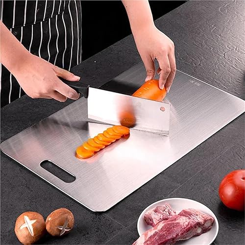 Miniatura 4 de Stainless Steel Cutting Board Panel and Chopping Kitchen Household Thickened Double Sided Cutting Block Kneading Dough(39x28cm)