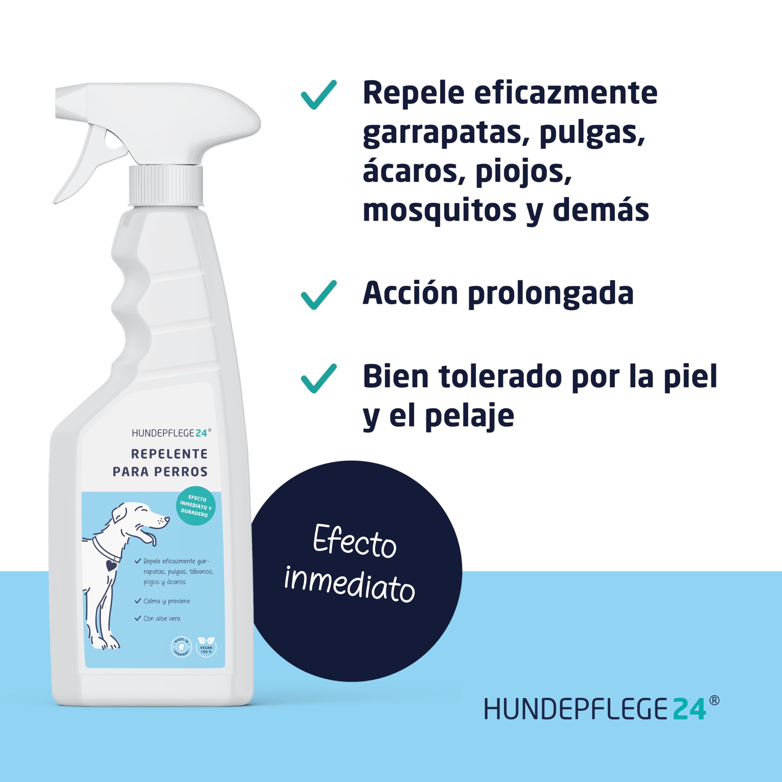 Spray Antiparasitario Perros y Gatos - Protección Duradera y Altamente Eficaz contra Insectos, Pulgas, Garrapatas, Ácaros, Mosquitos, Moscas y Piojos 500ml