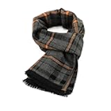 American Trends Mens Winter Warm Long Soft Scarf Plaid Tassel Scarf for Men Soft Classic Scarves