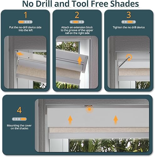 Miniatura 10 de Hapadif Persianas motorizadas sin taladro persianas automáticas con cenefa persianas enrollables inalámbricas para ventanas persianas eléctricas con