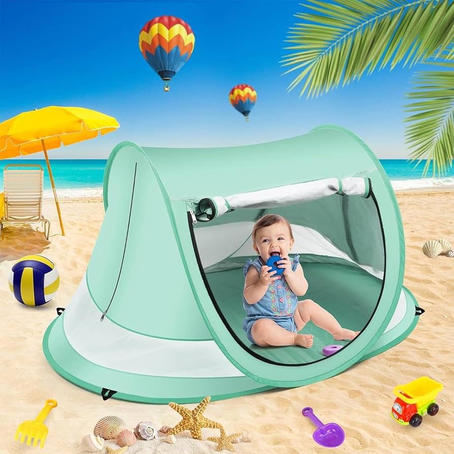 Pop Up Beach Tent Baby Lightweight Large Beach Tent For 3-4 Person