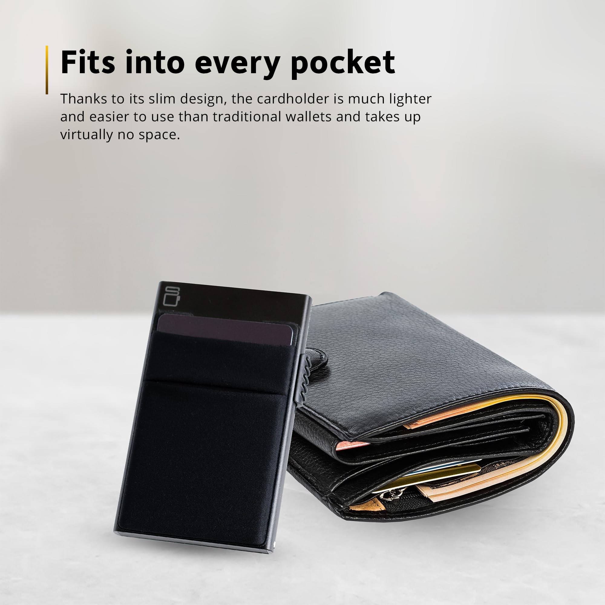 Credit Card Holder Slim Wallet | etui na karty z portfelem RFID | etui na karty męskie z przegródką na monety | nowoczesne etui na karty kredytowe z aluminium | Smart Portmonee męski i damski