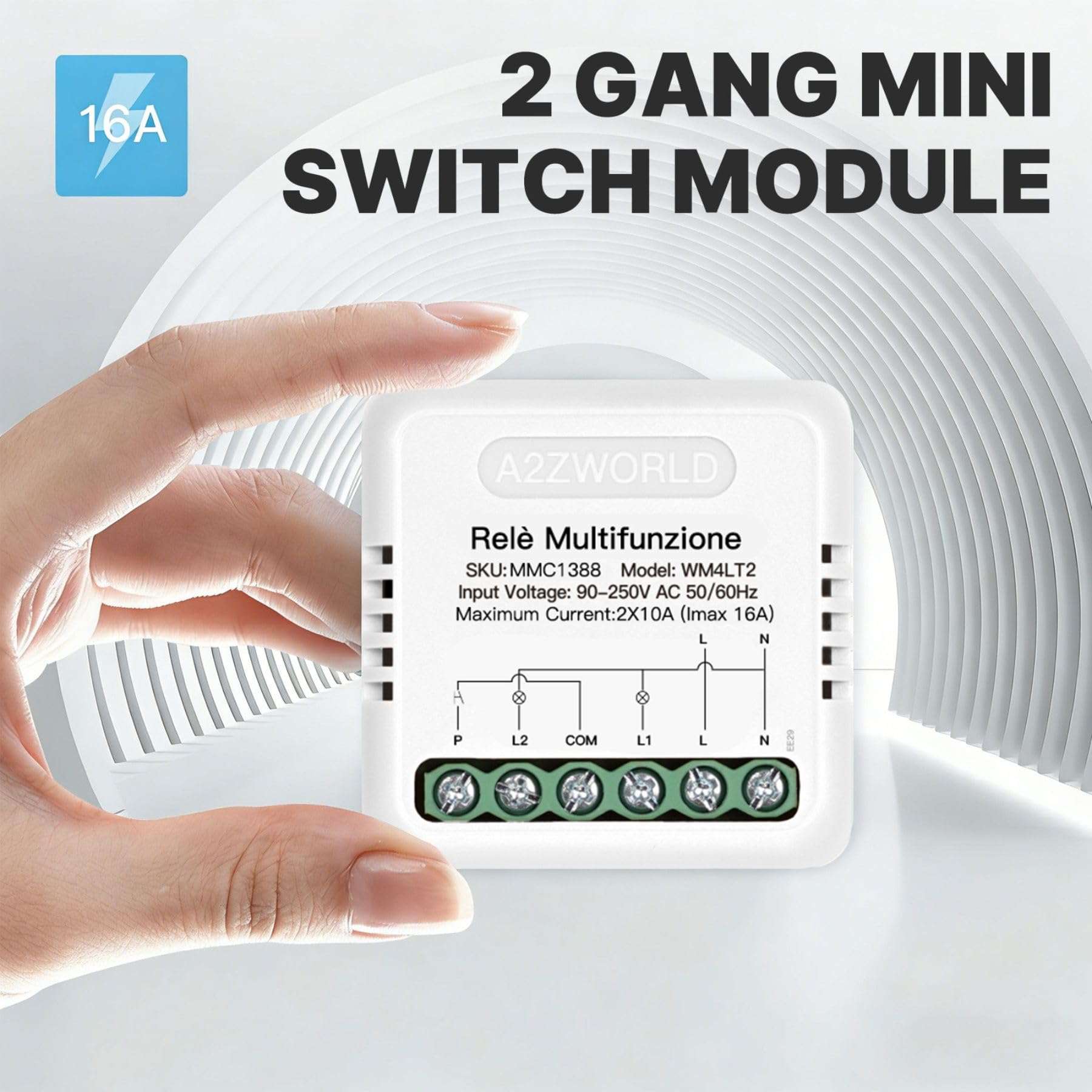 10 relés multifunción 8 modos en 1, paso a paso, temporizador de 3 minutos, monoestable, conmutador, alternancia A/B, 3/4 secuencias de luz, montaje empotrado y barra DIN, silencioso con memoria, 2 x
