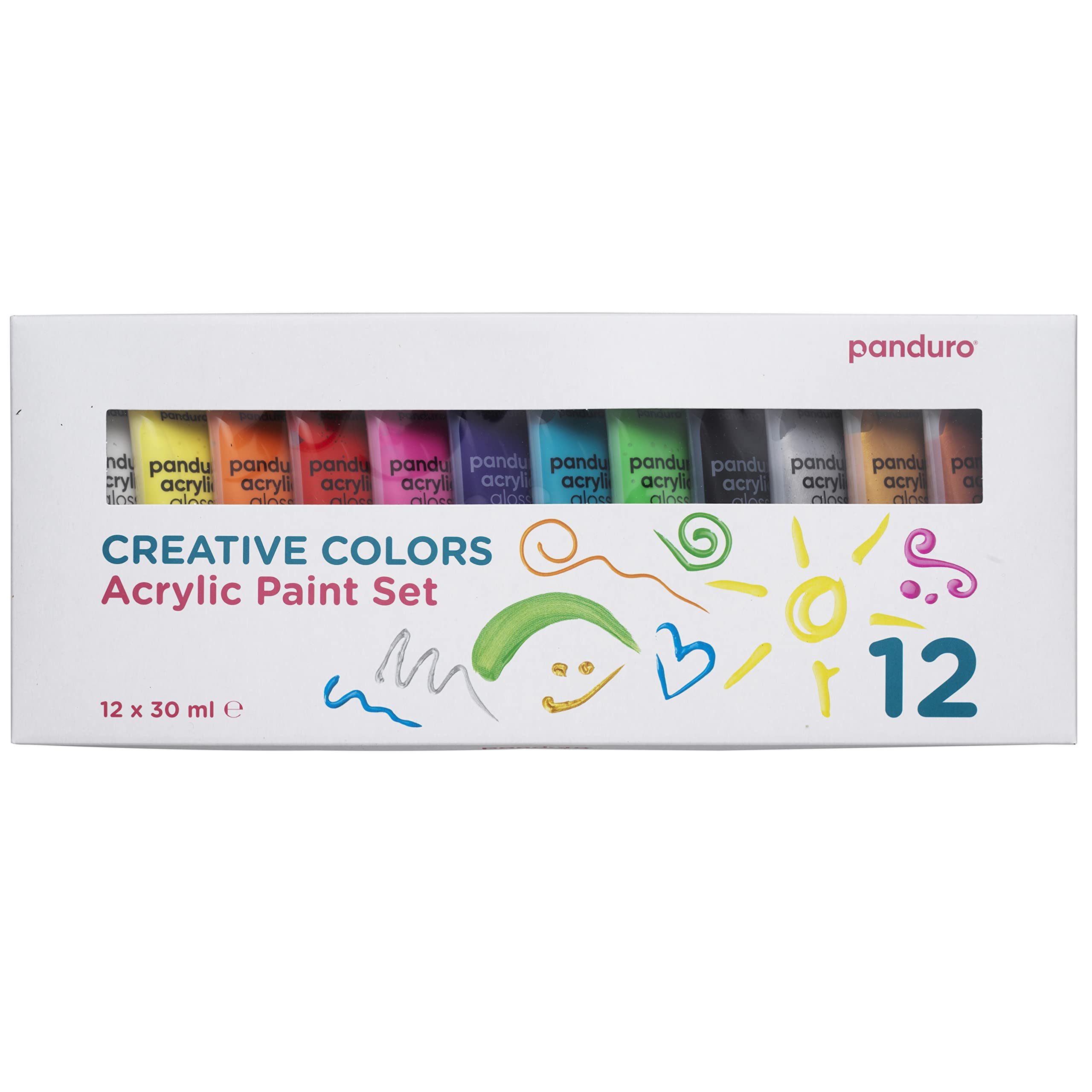 Coffret de 10 tubes 20 ml de peinture acrylique Pébéo Studio Acrylics + 1 pinceau - Fine