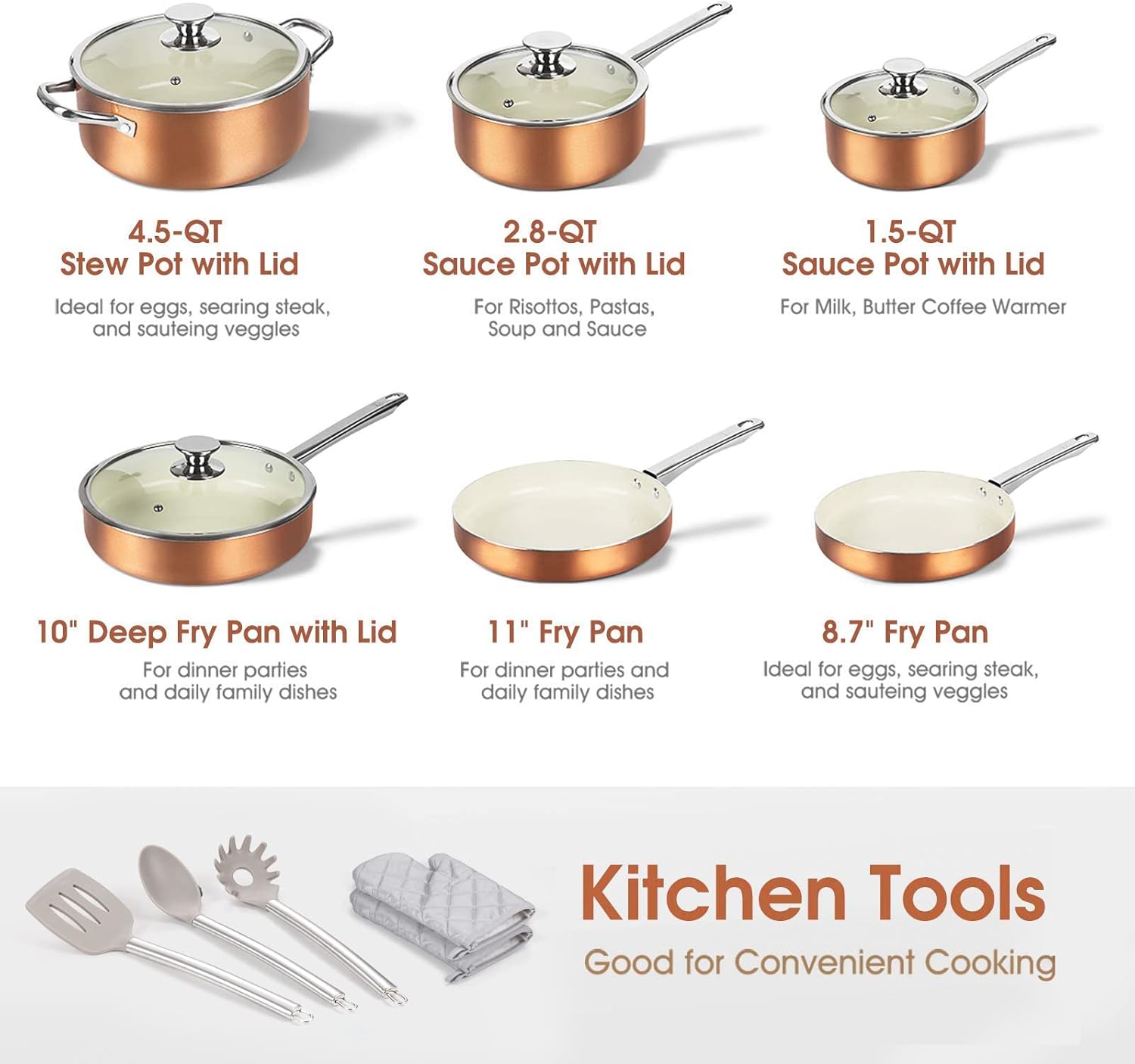 Review FRUITEAM 13-Piece Cookware Set Non-stick Ceramic Coating Cooking Set, Induction Pots Pans Set with Lids, Heavy Duty Stainless Steel Handles, Induction, Oven, Gas, Stovetops Compatible for Family Meals Flash Sale Buy 1 get 1 FRUITEAM 13-Piece Cookware Set Non-stick Ceramic Coating Cooking Set, Induction Pots Pans Set with Lids, Heavy Duty Stainless Steel Handles, Induction, Oven, Gas, Stovetops Compatible for Family Meals