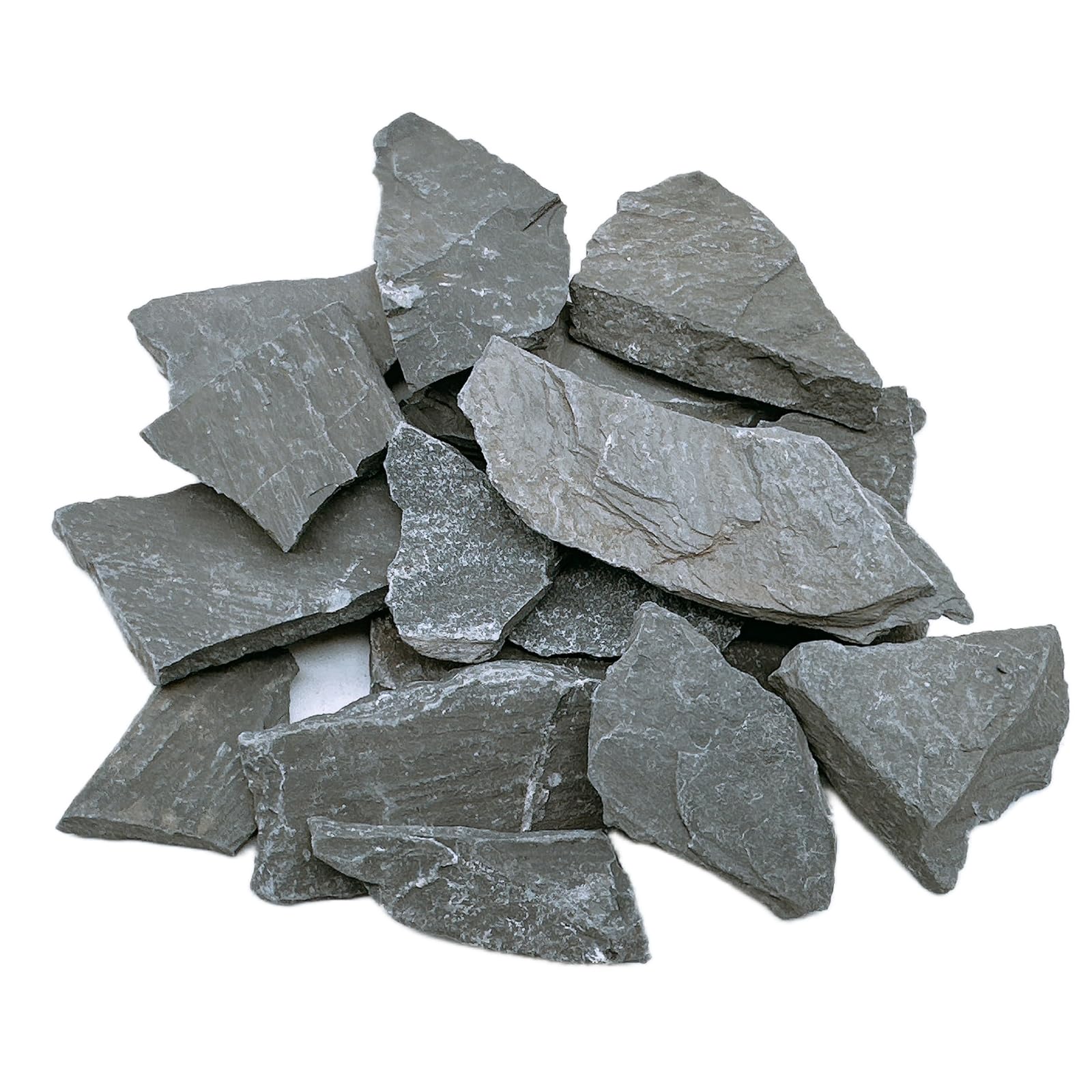 Tfwadmx 5lb Natural Slate Stone 1-3 inch Rocks for Aquariums, Terrariums, Landscaping Model, Reptile Enclosures, Miniature and Fairy Garden, Turtle Tank Decor