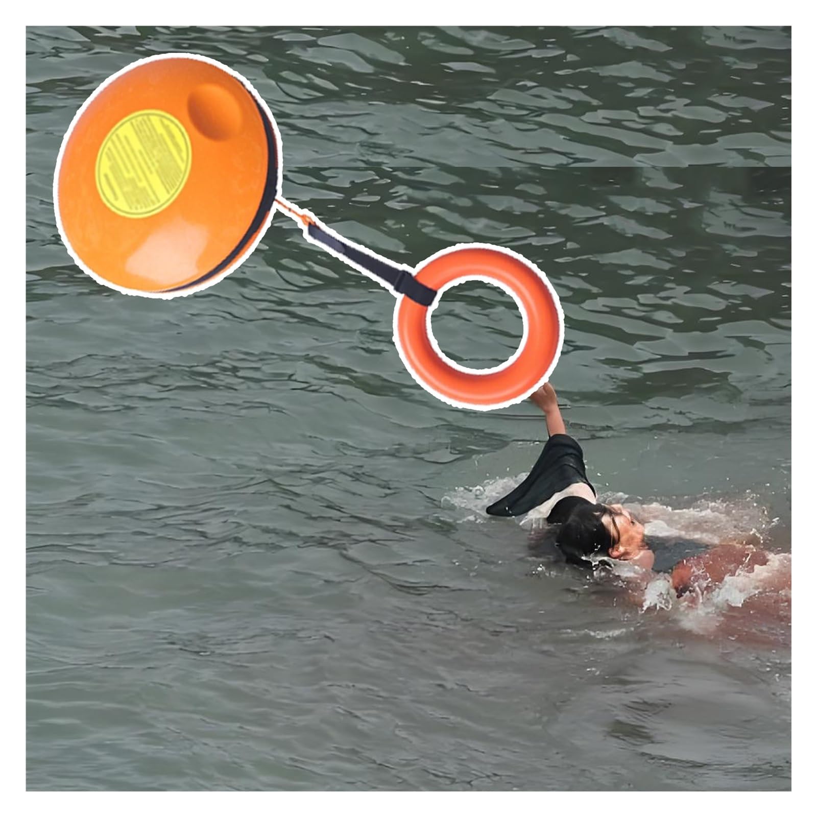 frisbee de rescate Frisbee De Rescate Para Ahogados, Frisbee Salvavidas Para Niños, Naranja De Alta Visibilidad, Dispositivos De Rescate Para Piscinas, Larga Distancia Con Cuerda De 40 M, Plástico ABS