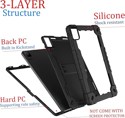 Miniatura 8 de Mignova - Funda para tablet TCL Tab Pro 5G, soporte giratorio integrado, correa de hombro, correa de mano, híbrida a prueba de golpes, para niños,