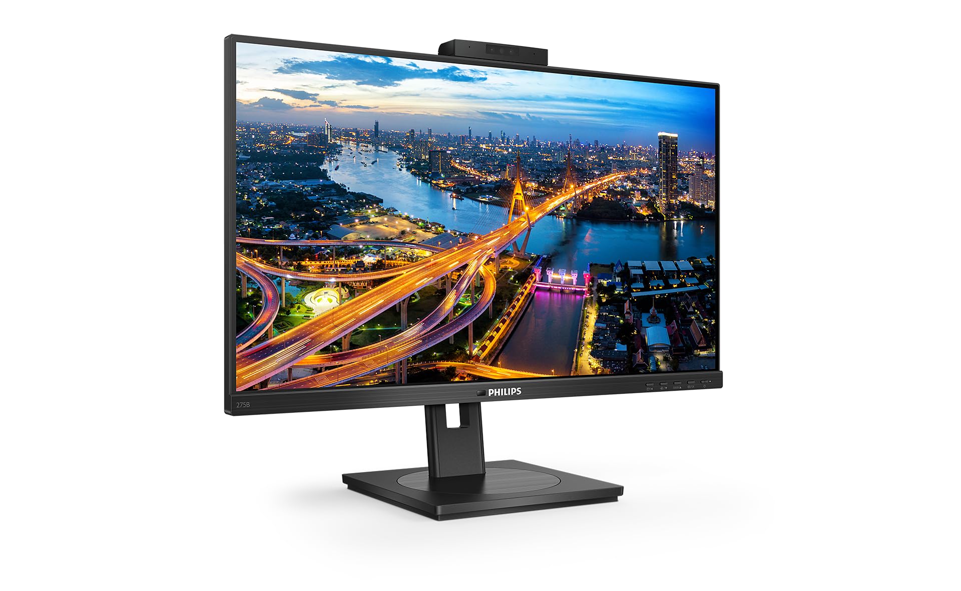 Philips Monitors Philips 275B1H - Monitor QHD de 27 Pulgadas, Webcam, Altura Regulable (2560 x 1440, DVI, HDMI, DisplayPort, USB Hub), Color Negro