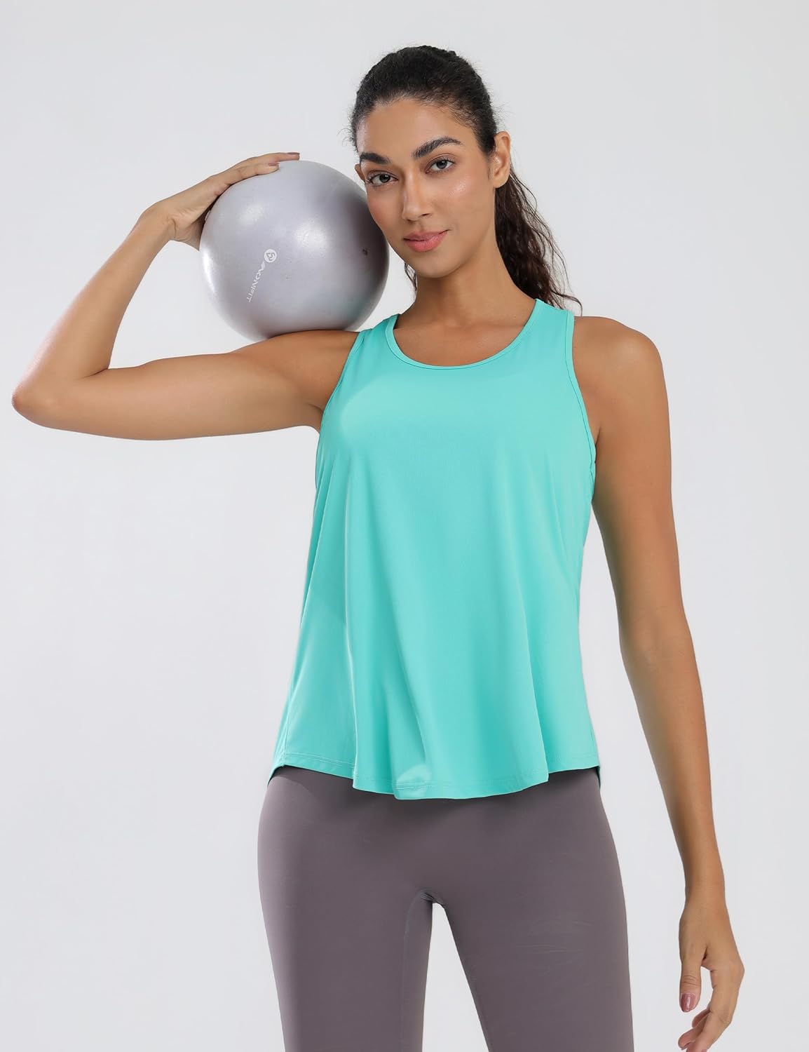 Women's Workout Tank Tops Loose Fit Racerback Sleeveless Shirts with UPF 50+ for Yoga Running Gym Athletic Exercise - Image 4