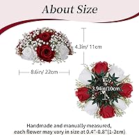 Vista 2 de BLOSMON Bolas de Flores Falsas Centros de Mesa de Boda 2 Piezas Rosa Carmesí Respiración de Bebé Flores Artificiales Piezas Centrales Decoración