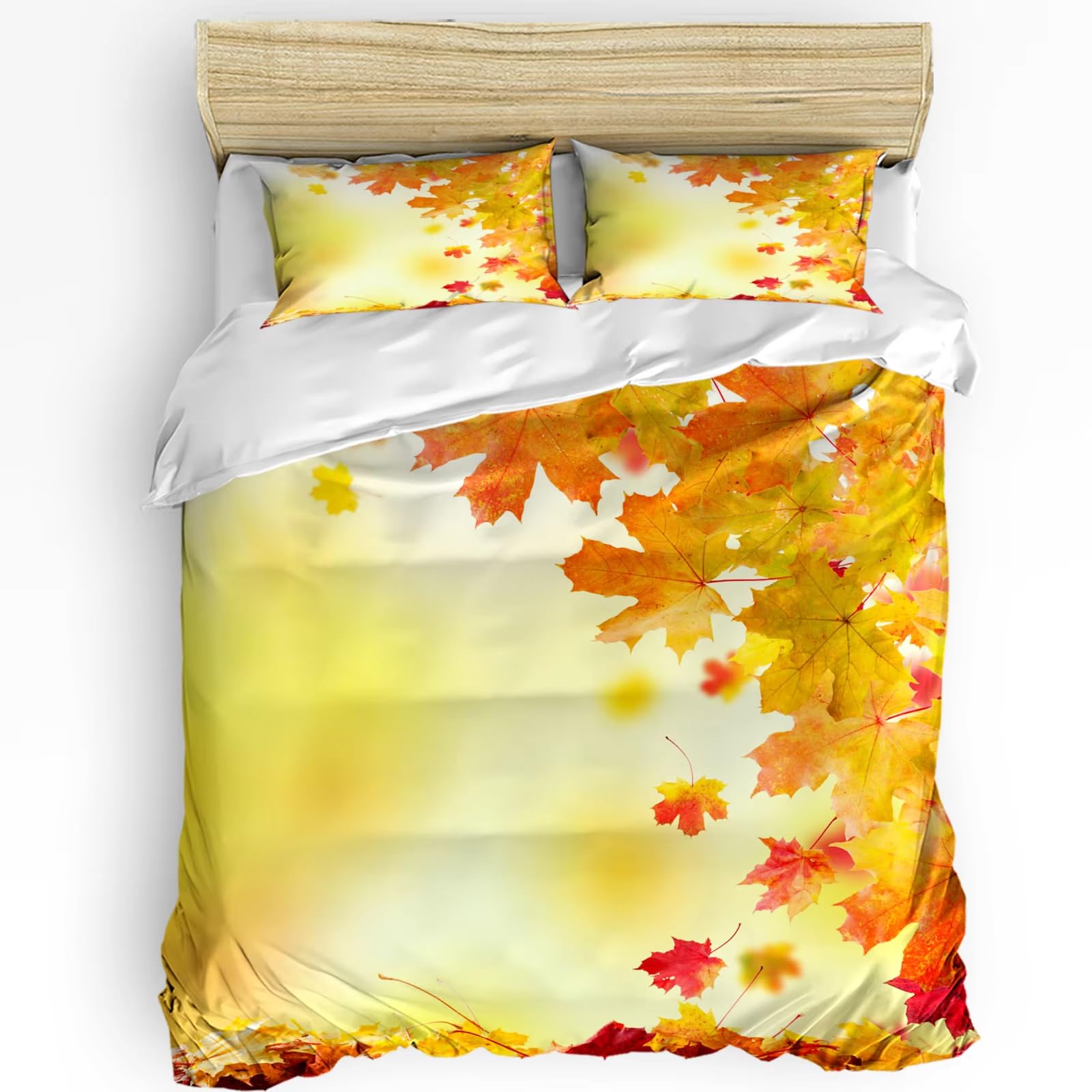 Housse de couette feuilles d'érable pour créer une ambiance cocooning en automne
