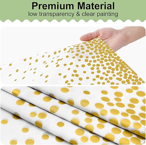 Miniatura 8 de misaya Paquete de 4 manteles desechables de lunares, mantel de plástico impermeable de 54 x 108 pulgadas, lunares dorados rectangulares en blanco
