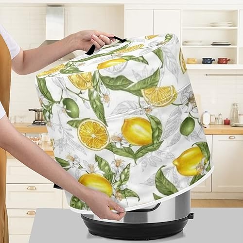 Miniatura 4 de Cubierta de olla a presión con estampado de limón amarillo, freidora de aire lavable, cubierta antipolvo para olla de cocción lenta con bolsillo de