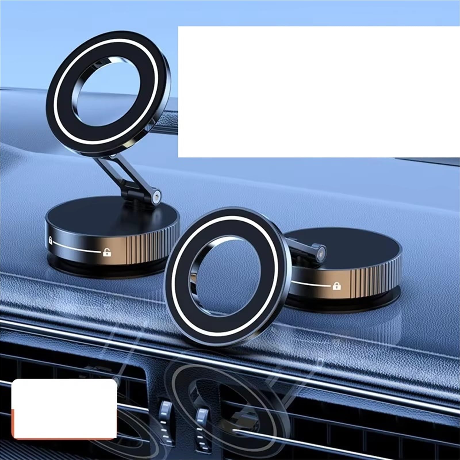 Universal para Escritorio Coche Soporte Teléfono Baño Soporte Magnético Teléfono Xiaomi Diseño Plegable Montaje Al Vacío Ajustable 360 ° Soporte Móvil Coche(01-Silver)