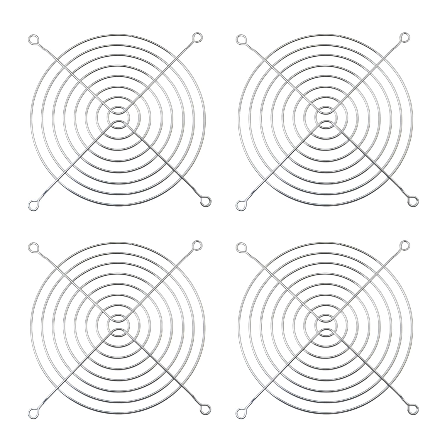 DGHAOP 4PCS Metal Fan Grille 140mm Cooling Fan Wire Mesh Silver Finger Grill Anti Hand Pinch Protection Mesh for Fans