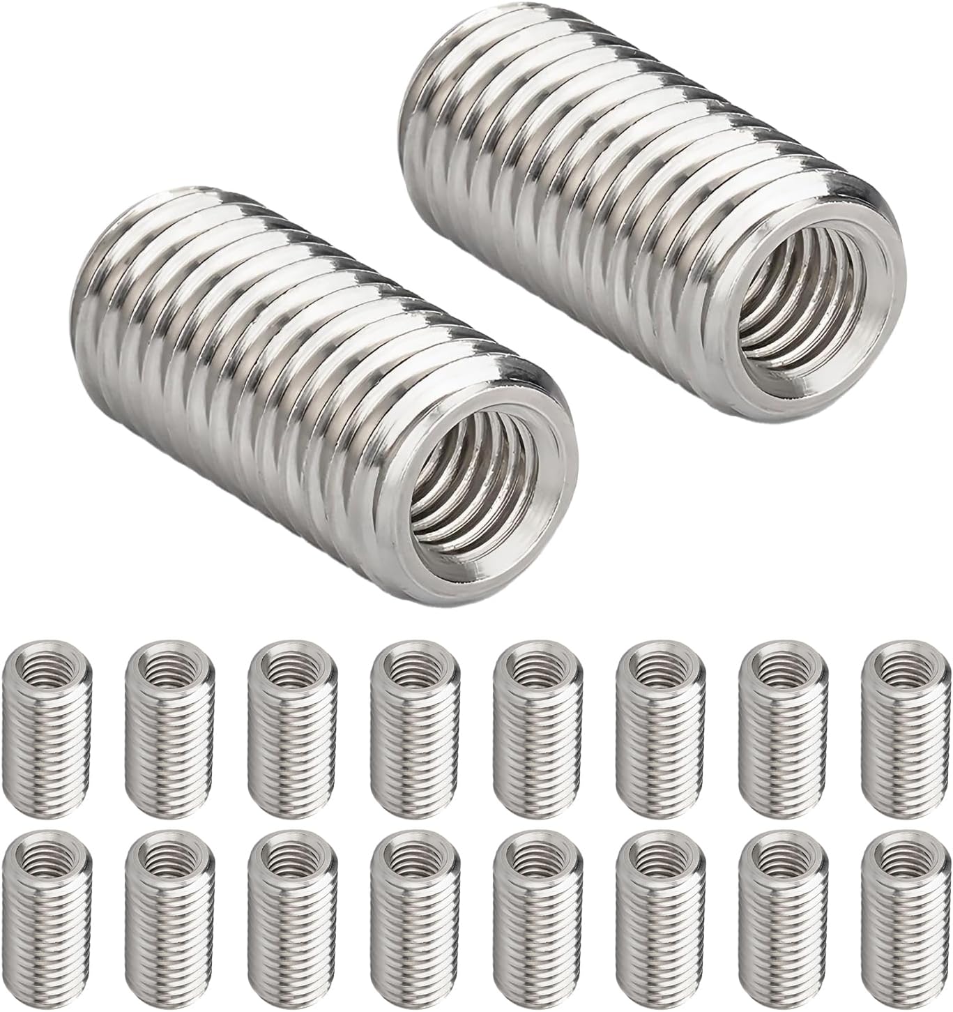 Qrity 20 PCS Threaded Sleeves, Threaded Repair Insert Nut, M6 x 6mm Male to M3 x 6mm Thread Female Thread Inserts, Thread Reducing Nuts